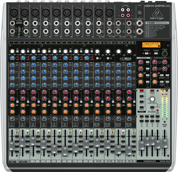 Behringer QX2442USB audio mixer 24 channels