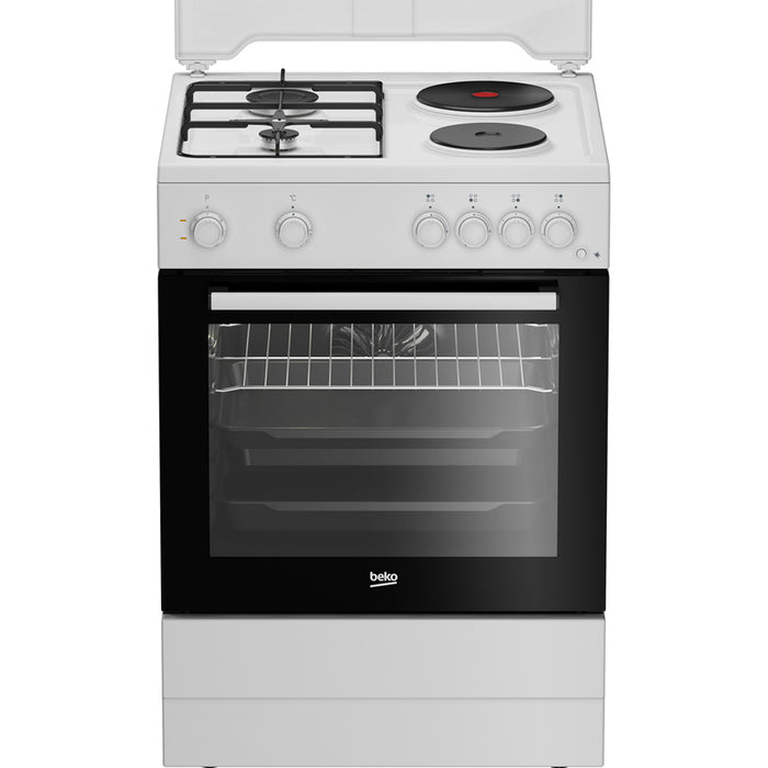Combined stove BEKO FBE 64010 WDN/GAS A, 2 GAS AND 2 ELECTRIC, IGNITION BUTTON