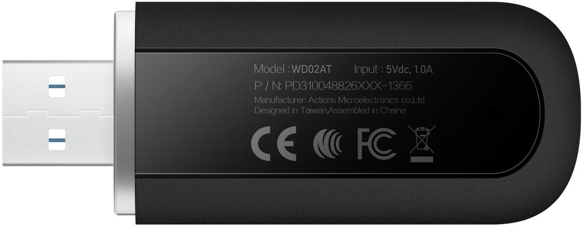 Wireless dongle for interactive display BenQ, IFE WD02AT BLACK, WI-FI 6 + BT5.2 WIRELESS DONGLE