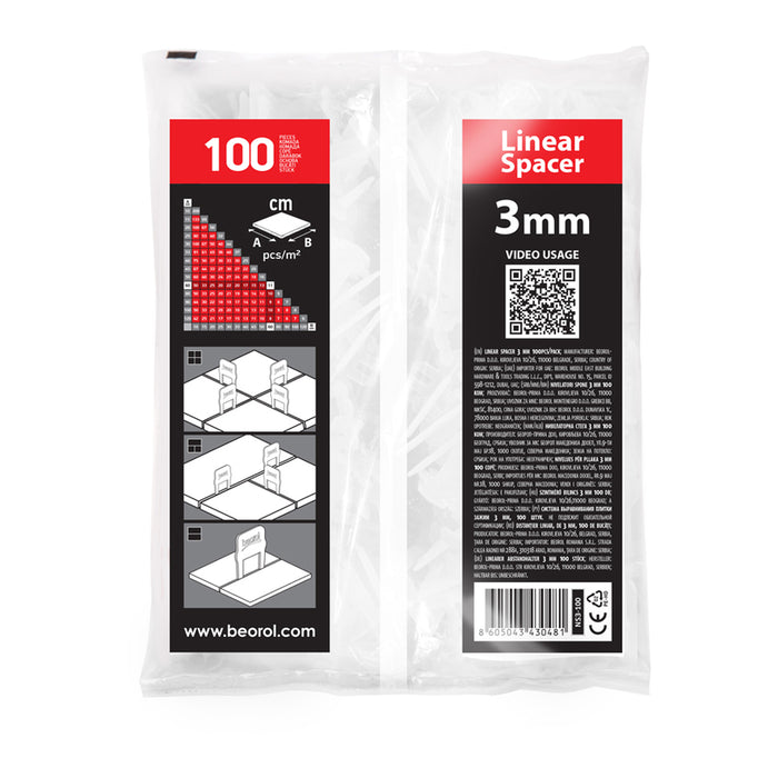 BEOROL TILE LEVELING FIXATOR 3 MM 100 PCS