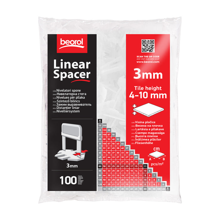 BEOROL TILE LEVELING FIXATOR 3 MM 100 PCS