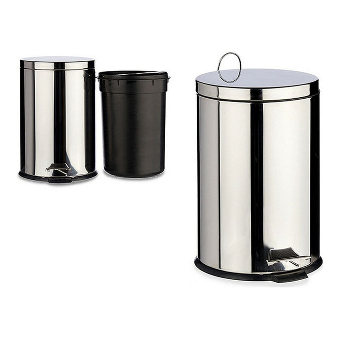 Rubbish bin Berilo Silver Stainless steel Steel Plastic 20 L