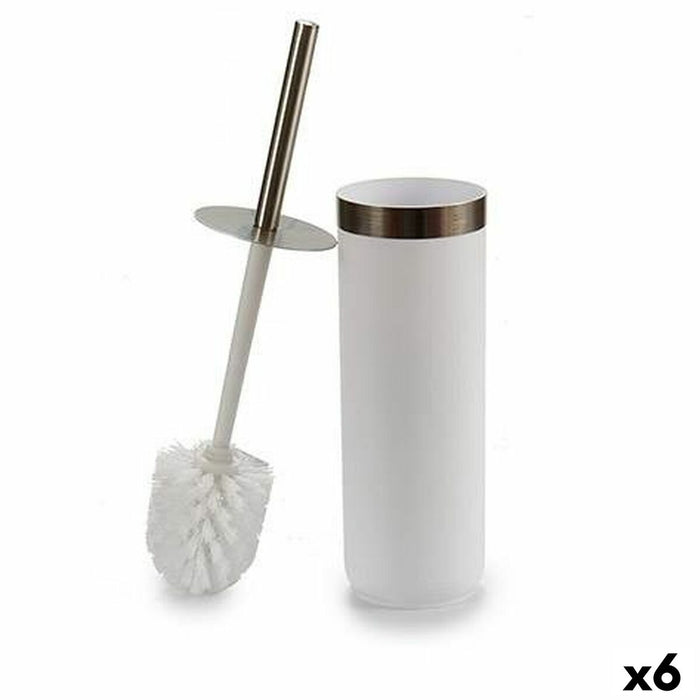 Toilet Brush Berilo White Silver Plastic 9,5 x 38,5 x 9,5 cm (6 Units)