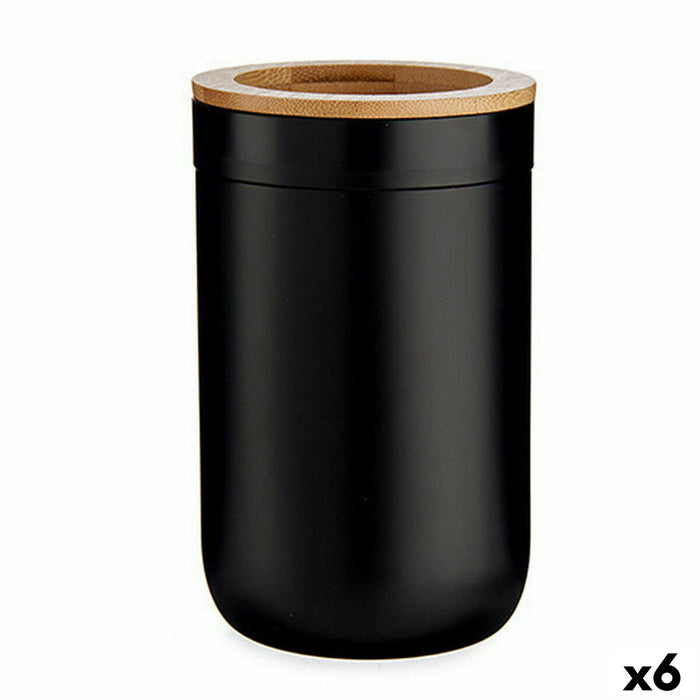 Toothbrush Holder Berilo Brown Black Natural Bamboo polypropylene 7,7 x 11,5 x 7,7 cm (6 Units)