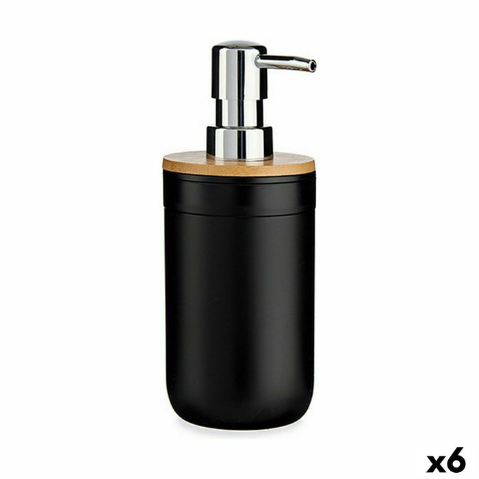 Soap Dispenser Berilo Black Bamboo polypropylene 350 ml 8 x 17 x 9 cm 9 x 17 x 8 cm (6 Units)