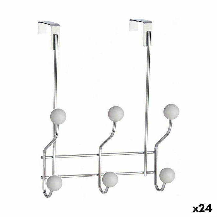 Door Coat Rack Berilo White Metal Plastic 10 x 22 x 26 cm 22,5 x 25 x 9 cm (24 Units)