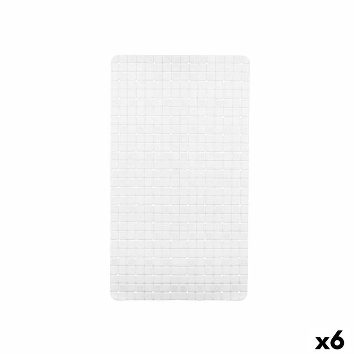 Non-slip Shower Mat Berilo White PVC 6 x 38 x 6 cm 67,7 x 38,5 x 0,7 cm Frames (6 Units)