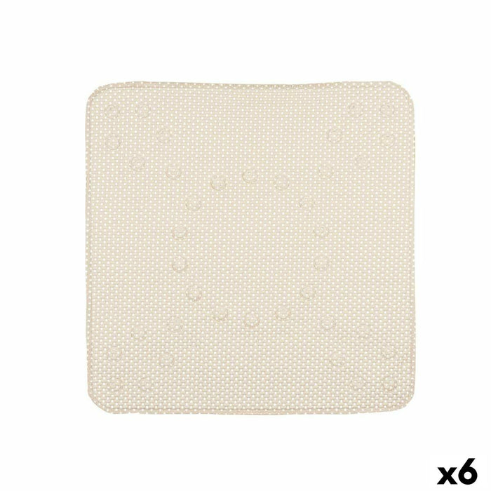 Non-slip Shower Mat Berilo Beige PVC 53 x 52,5 x 1 cm (6 Units)