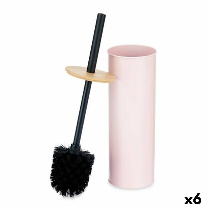 Toilet Brush Berilo Pink Metal Bamboo Plastic 9,5 X 27 X 9,5 cm (6 Units)