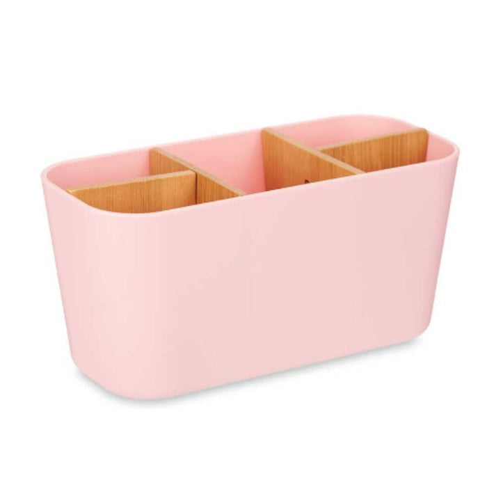 Toothbrush Holder Berilo Pink Bamboo polypropylene 21 x 10 x 9 cm (6 Units)