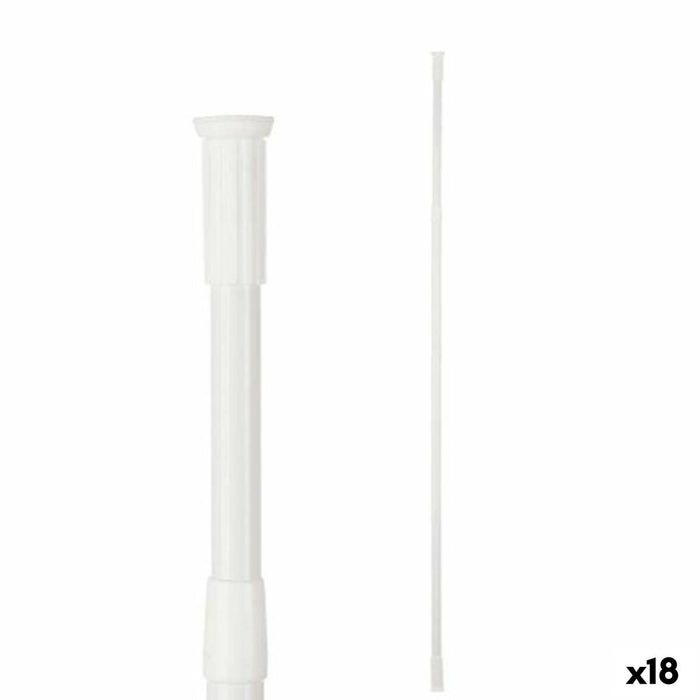 Extendable bar Berilo White Aluminium 200 x 2,2 x 2,2 cm For shower (18 Units)