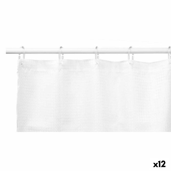 Shower Curtain Berilo White Polyester 180 x 180 cm 30 x 5 x 19 cm Points (12 Units)