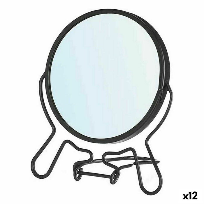 Magnifying Mirror Berilo Black Iron 11 x 13 x 1,5 cm (12 Units)