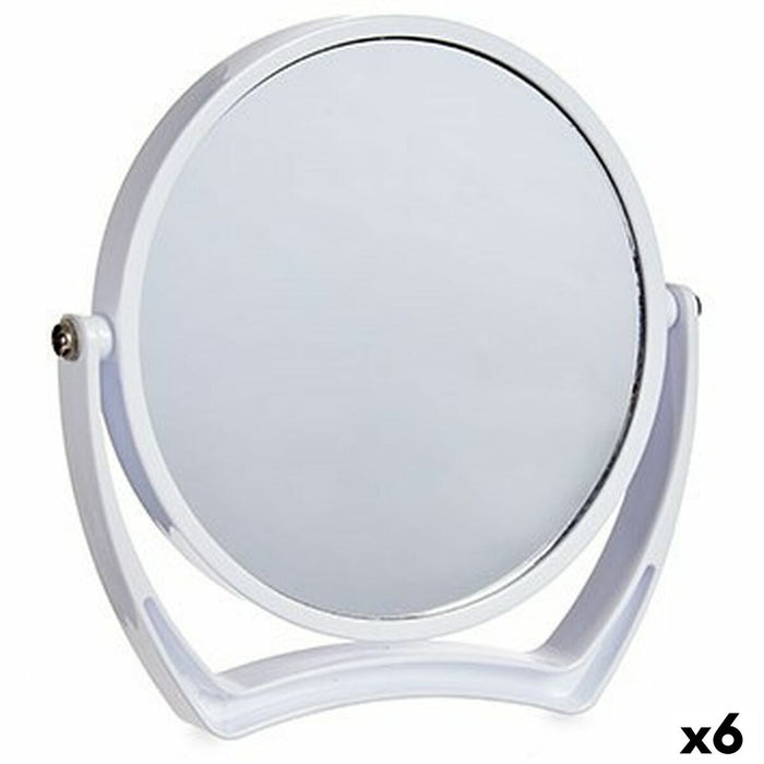 Magnifying Mirror Berilo White Crystal Plastic 19 x 18,7 x 2 cm (6 Units)