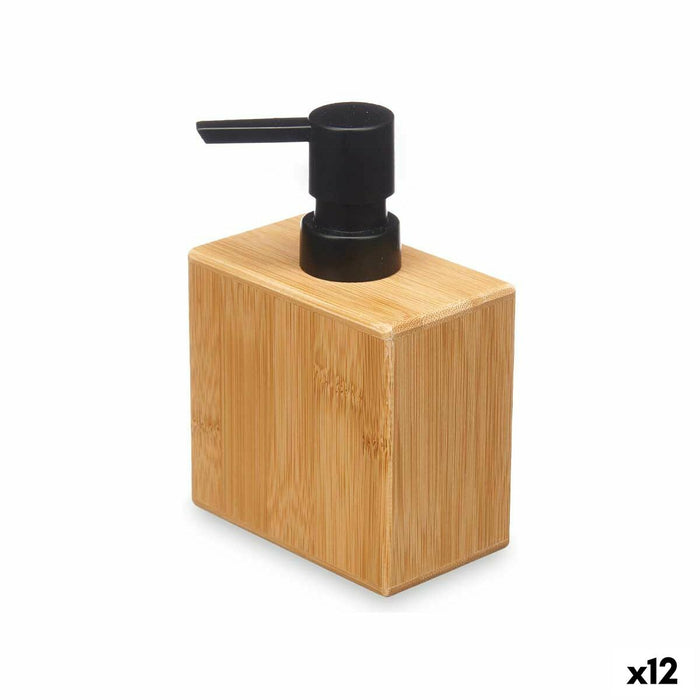 Soap Dispenser Berilo Black Bamboo Plastic 9,7 x 15 x 5,8 cm (12 Units)