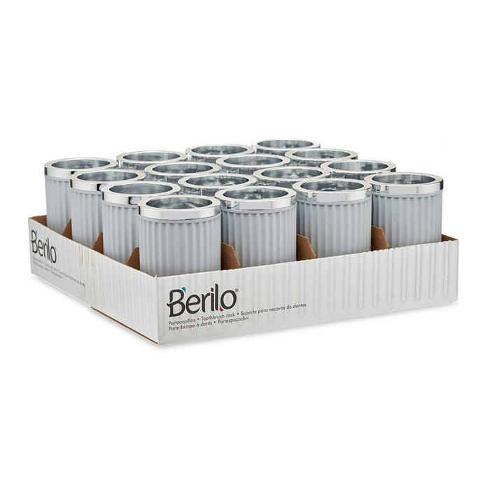 Glass Berilo Grey Plastic 7,5 x 11,5 x 7,5 cm (16 Units)