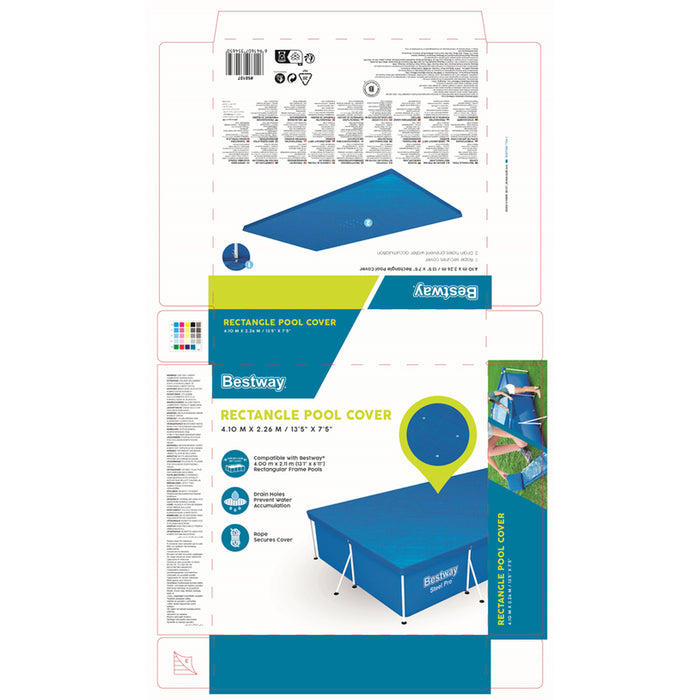 POOL COVER 400X211CM BESTWAY 58107