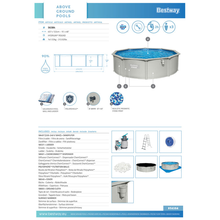 SWIMMING POOL F460X120CM HYDRIUM BESTWAY 56384