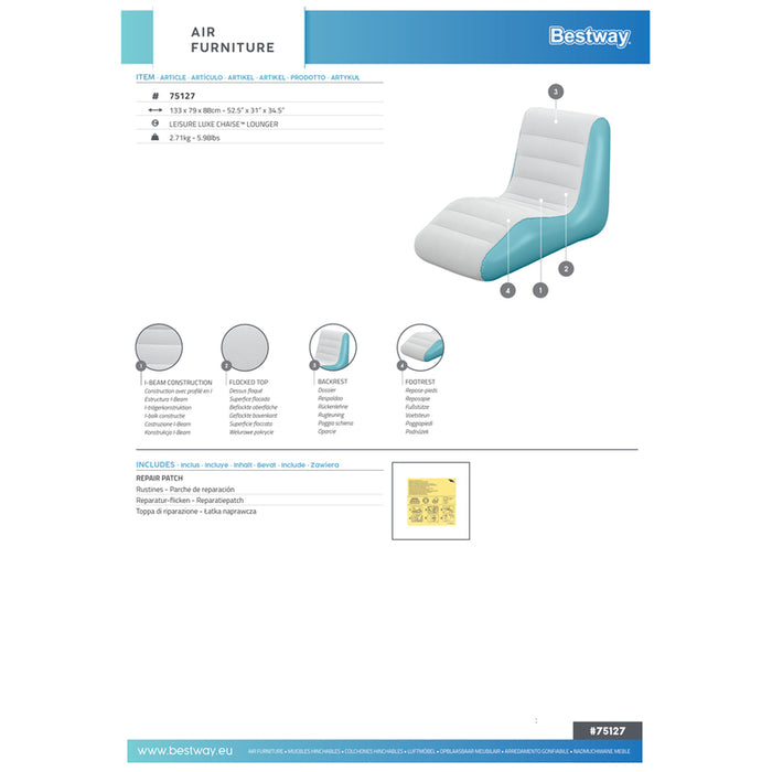 INFLATABLE ARMCHAIR 133X79X88CM BESTWAY 75127