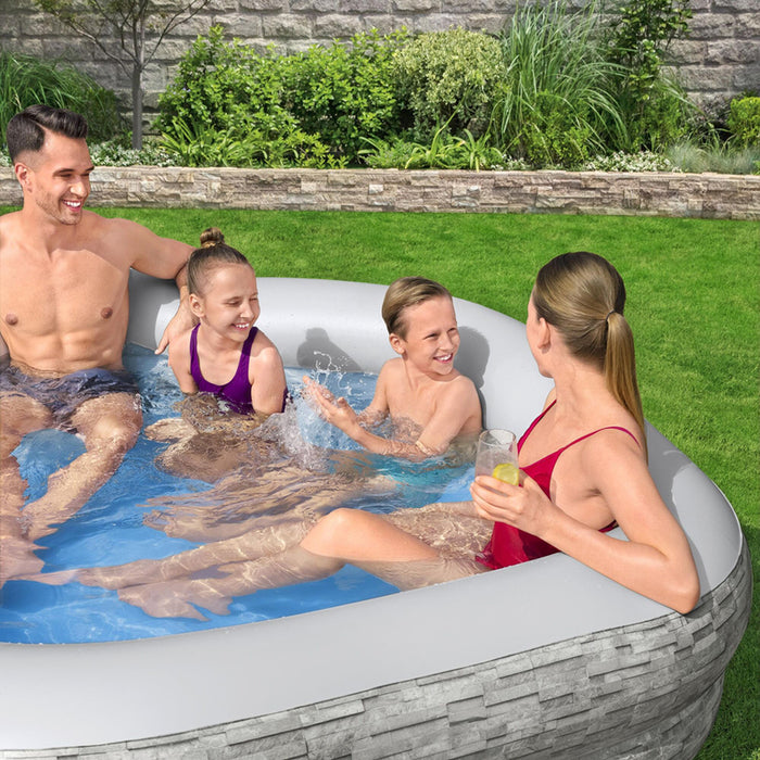 SWIMMING POOL 213X206X53 STONE POOL BESTWAY 54423