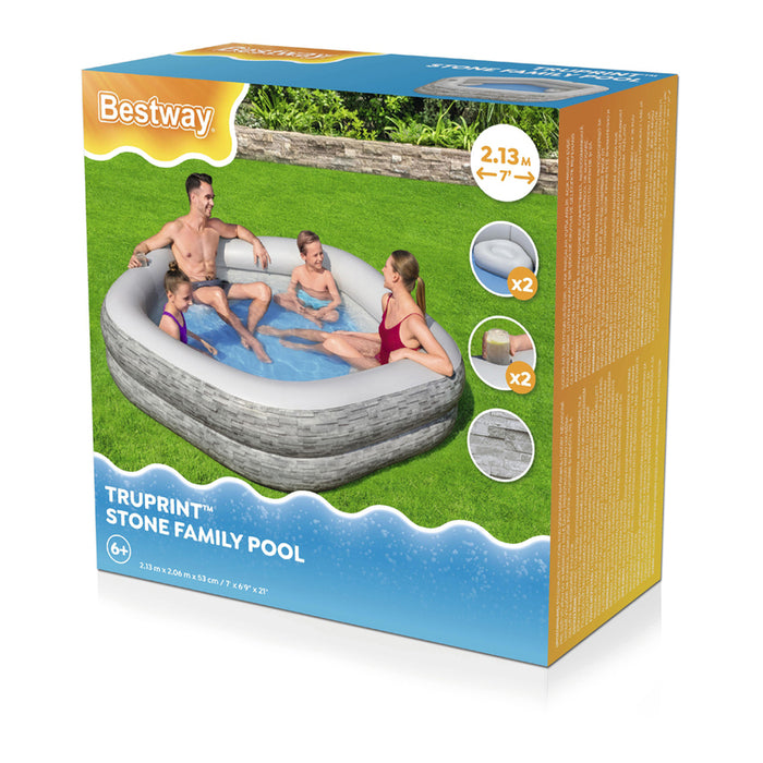 SWIMMING POOL 213X206X53 STONE POOL BESTWAY 54423