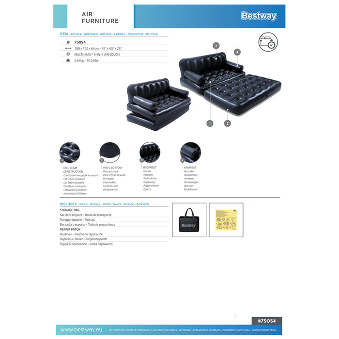 НАДУВАЕМ ДИВАН 188X152X64CM BESTWAY 75054
