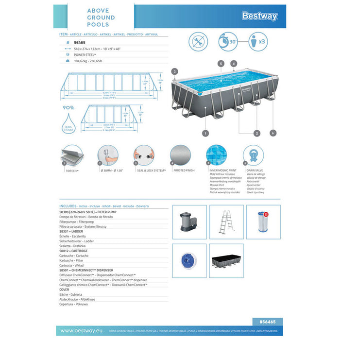 SWIMMING POOL 549X274X122CM BESTWAY 56465