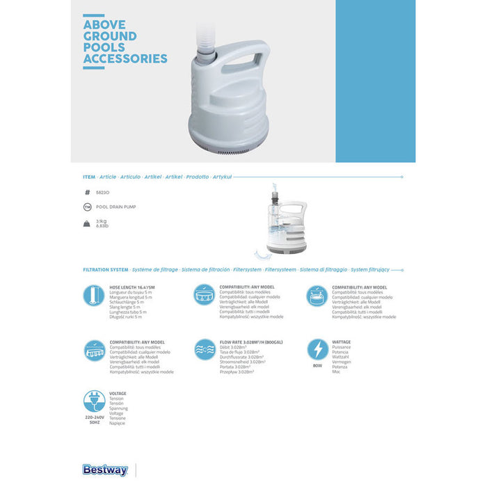 BESTWAY 58230 POOL DRAIN PUMP