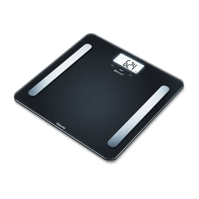 Beurer BF 600 BT diagnostic bathroom scale in pure black Weight body fat body water muscle percentage bone mass AMR/BMR