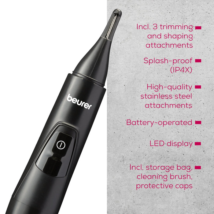 Beurer MN2X Precision trimmer Incl. 3 attachments for trimming and shaping eyebrows nose and ear hairs High-quality