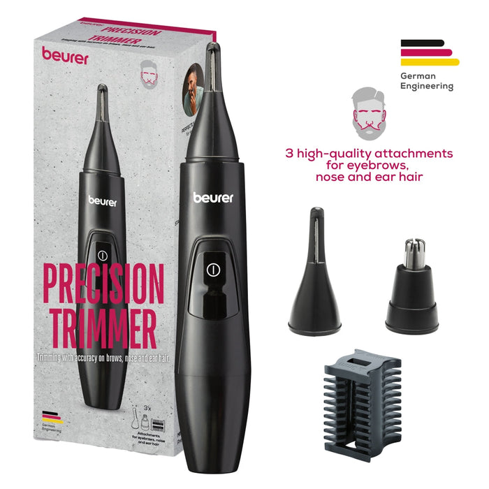 Beurer MN2X Precision trimmer Incl. 3 attachments for trimming and shaping eyebrows nose and ear hairs High-quality