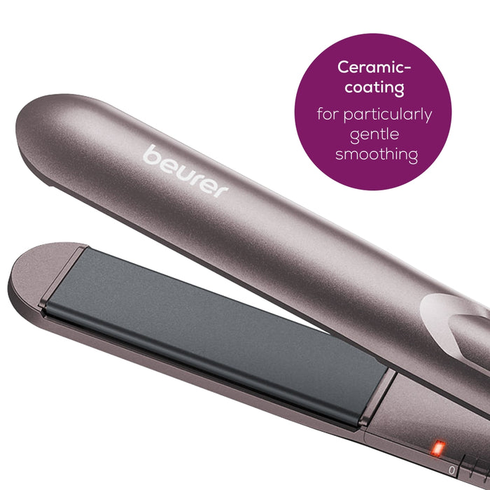Beurer HS 15 Hair straightener, Ceramic coating, Quick heating, Spring-mounted hot plates,  Automatic switch-off after 30 minutes, Transport lock