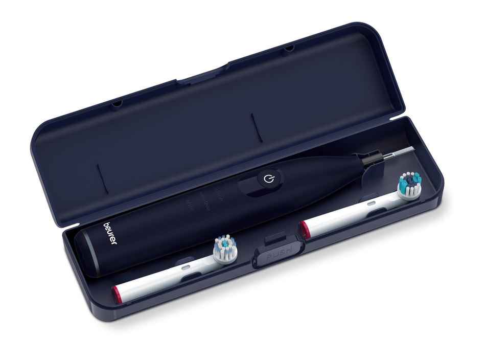 Beurer TB 50 Electric toothbrush; Integr. pressure sensor; 3 cleaning programs; 45 days Battery life; 2-min timer; Oscillating, pulsating, brushing technology; Incl. charger, USB cable with adapter, storage box & CBH; black
