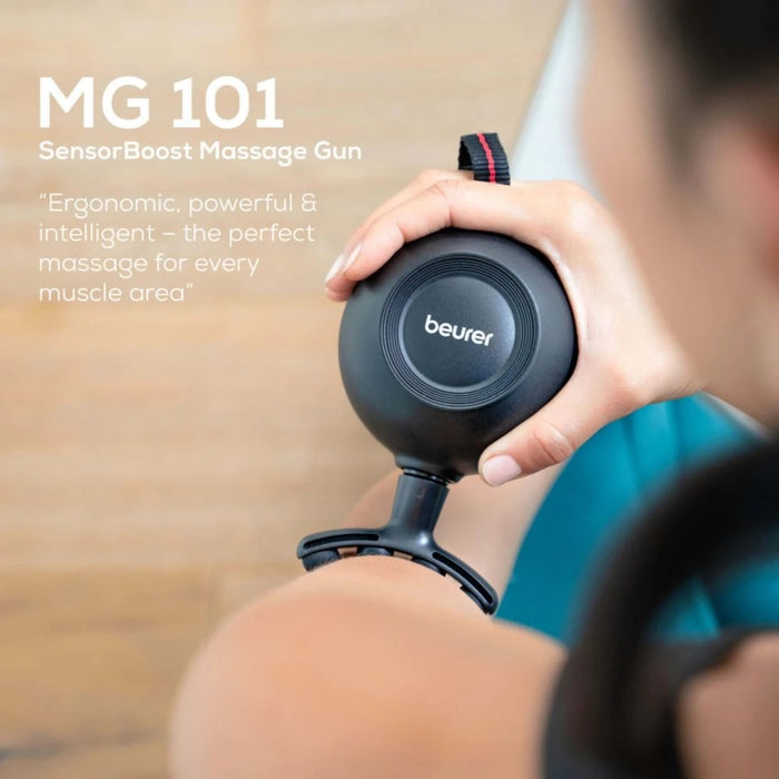 Beurer MG 101 SensorBoost, Integrated pressure sensor, Ergonomically shaped, 5 massage attachments, 5 intensity levels, Lithium-ion battery, black