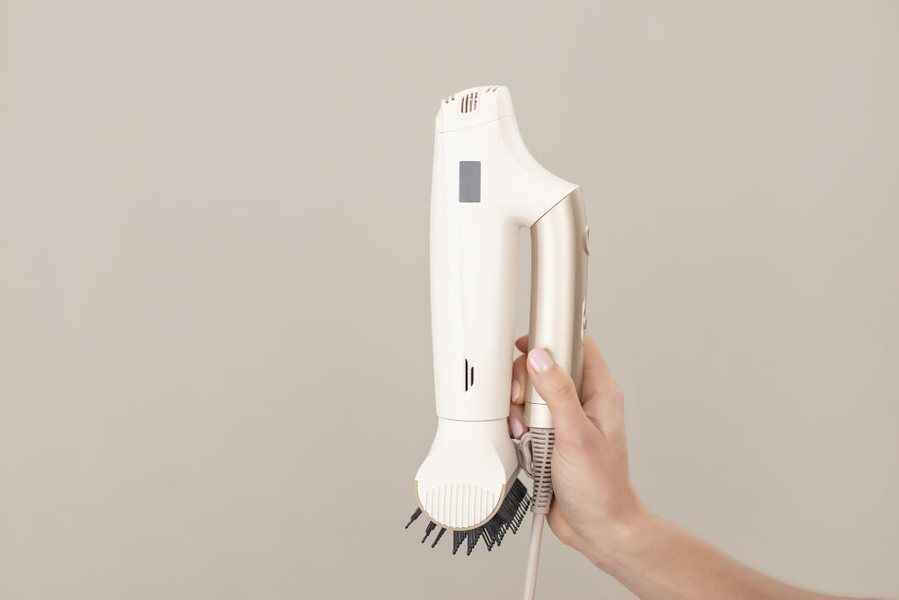Beurer HC 150 FusionDry Pro Hair dryer - Powerful, brushless motor, Ergonomic folding handle, Ion function, 3 heat & blower settings, cold air, Extra quiet, EasyClick - Magnetic attachments, LCD display, Bag