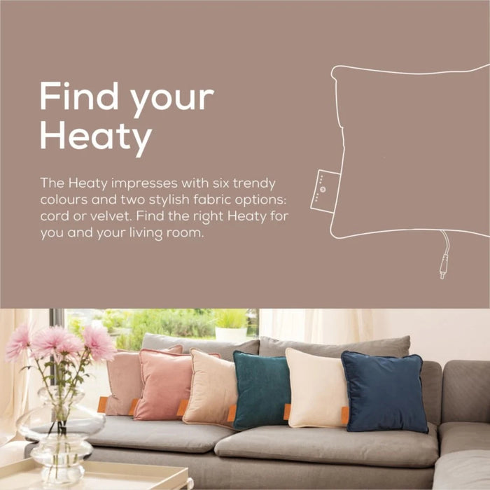 Beurer HK 77 Heaty smokey-taupe;lithium-ion battery; Soft velvet cushion cover machine-washable at 30°C; 3 temperature settings; Fast heating; BSS; 45(L)x45(W) cm