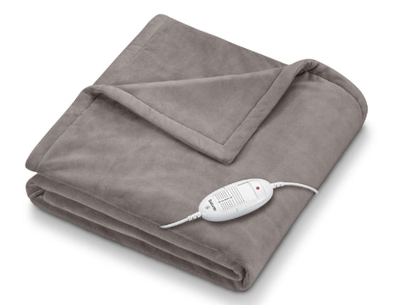 Beurer HD 75 Cosy Taupe Heated Overblanket; 6 temperature;auto switch-off 3 hours; removable switch; washable at 30°, Oko-Tex 100; 180(L)x130(W)cm