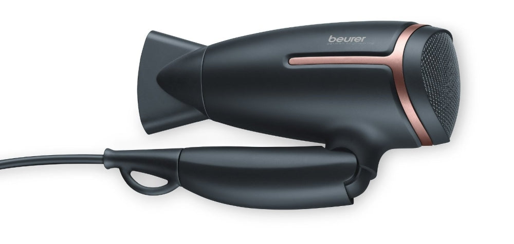 Beurer HC 25 Hair dryer, 1 600 W, ion function, folding handle, 2 heat settings, 2 blower settings, cold air, noozle, overheating protection 