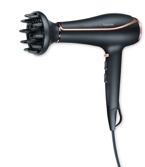 Beurer HC 80 Hair dryer, 2 200 W, triple ionic function, professional AC motor, 2 attachments, 3 heat settings,2 blower settings, cold air, overheating protection 