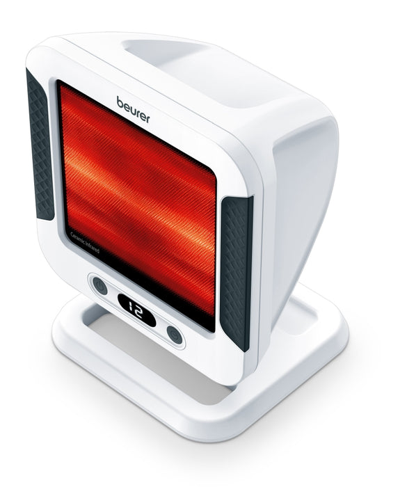 Beurer IL 60 infrared heat lamp, For colds and muscle tension,  SCHOTT NEXTREMA glass-ceramic cover lens, UV blocker, Adjustable shade from 0-40 degrees, 300W, electronic timer, Medical device