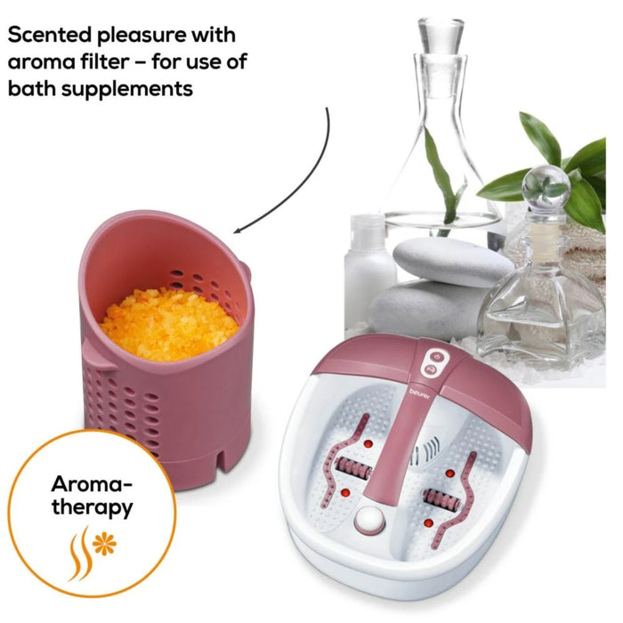 Beurer FB 35 Foot spa with aromatherapy, Foot spa with pedicure, temperature control, massage & magnetic field application; 3 attachments; 3 functions