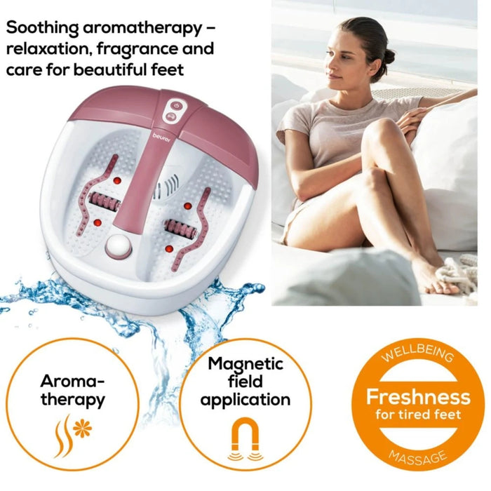 Beurer FB 35 Foot spa with aromatherapy, Foot spa with pedicure, temperature control, massage & magnetic field application; 3 attachments; 3 functions