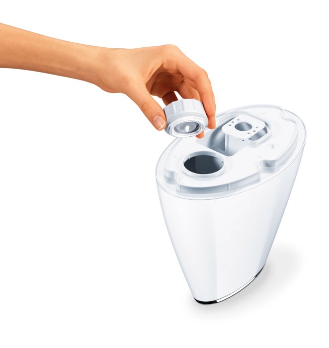 Beurer LB 37 air humidifier white; ultrasound humidification technology; 15 aroma pads; clianing brush; 20 watts; max. 20m2