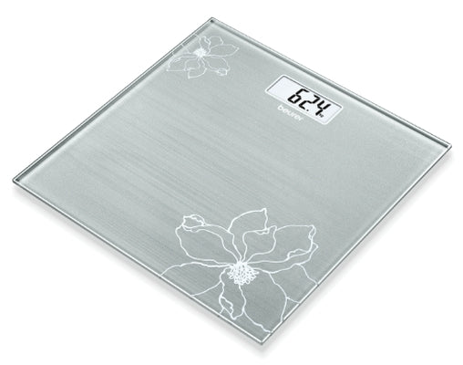 Beurer GS 10 Glass bathroom scale Gray; Automatic switch-off, overload indicator; 180 kg / 100 g