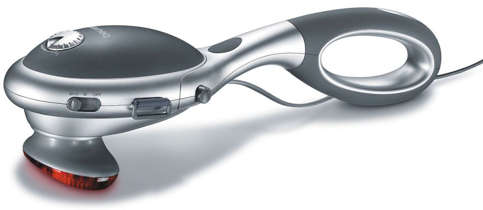 Beurer MG 70 infrared massager; Tapping massage; 2 function levels; 2 interchangeable massage attachments; removable handle