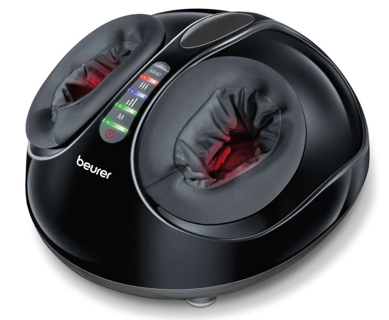 Beurer FM 90 Shiatsu foot massager;Shiatsu and air pressure massage; Heat function; 3 massage programmes; 3 intensity levels of air compression massage; shoe size 46; washable and removable cover