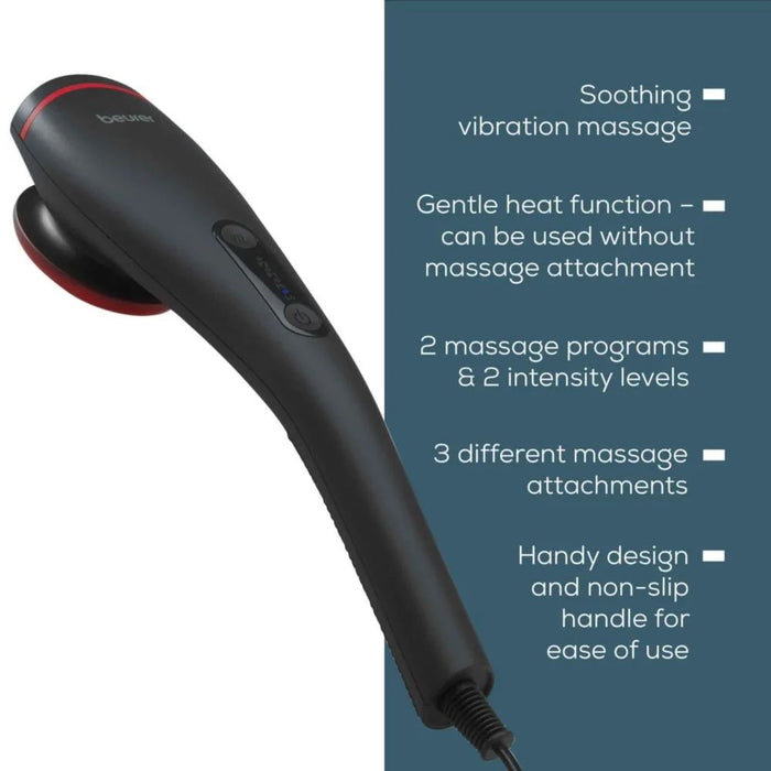 Beurer MG 24 Massager with heat function; Soothing and relaxing vibration massage;3 massage attachments;2 intensity levels;2 pre-set programs