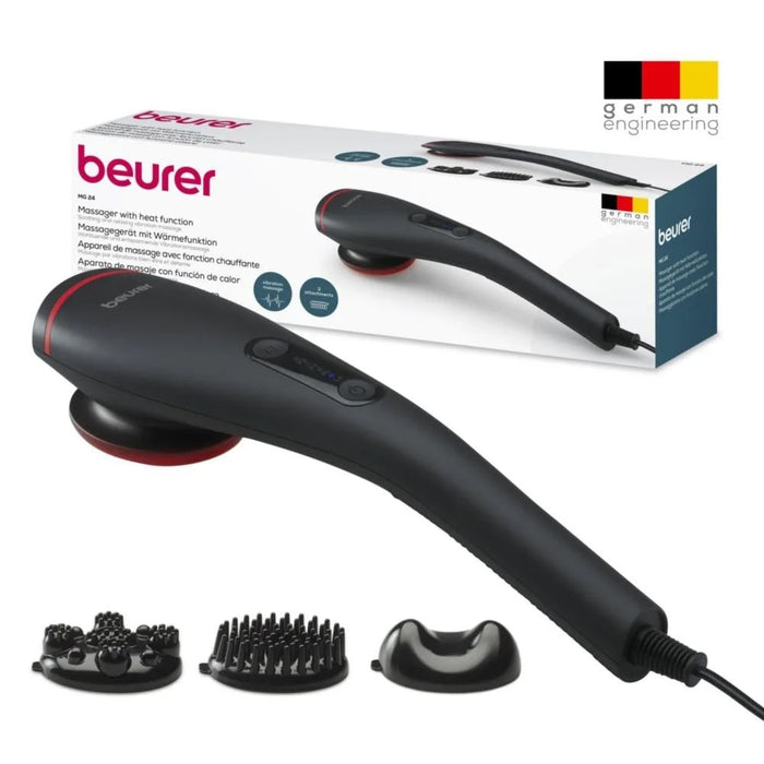 Beurer MG 24 Massager with heat function; Soothing and relaxing vibration massage;3 massage attachments;2 intensity levels;2 pre-set programs