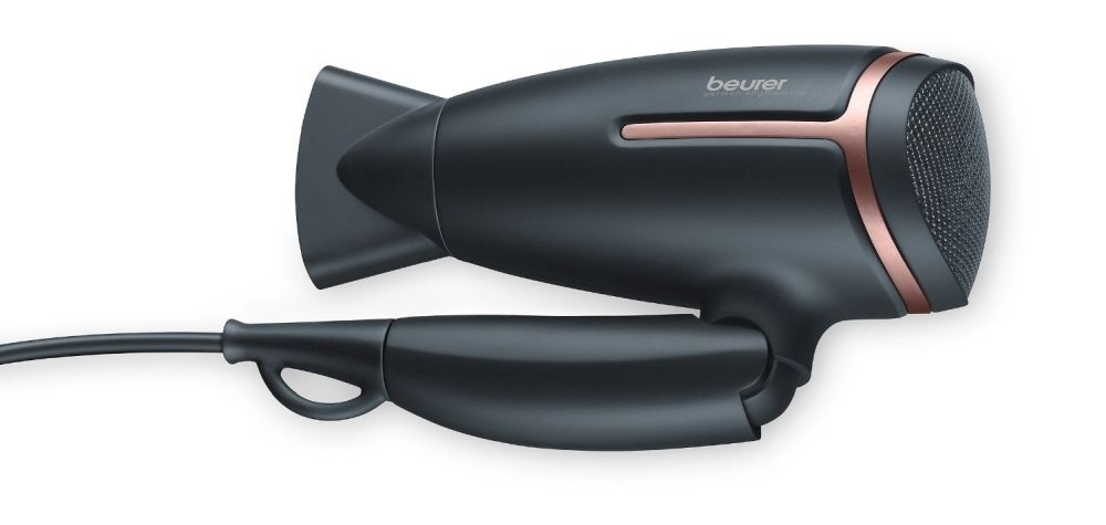 Beurer HC 25 Hair dryer, 1 600 W, ion function, folding handle, 2 heat settings, 2 blower settings, cold air, noozle, overheating protection 