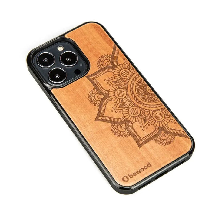 Bewood Mandala Apple Tree Wooden Case for iPhone 13 Pro - Light Brown - Cell phone cases and covers<<<HurtelXML